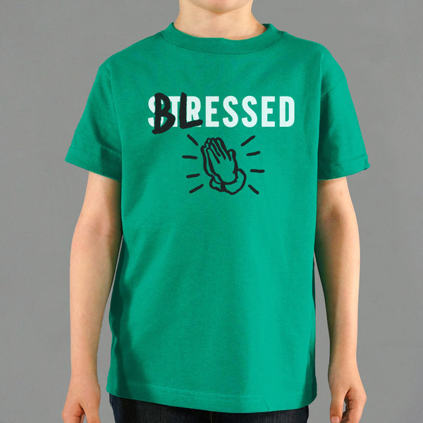 Blessed Not Stressed Kids' T-Shirt