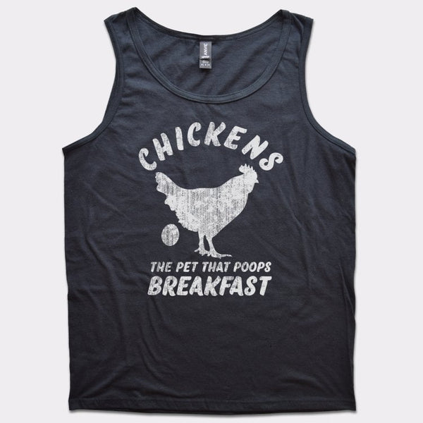 Chickens Poop Breakfast Men's Tank Top