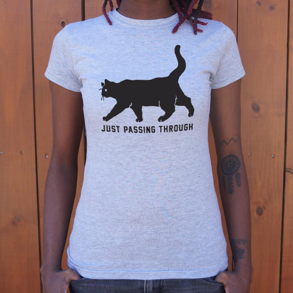 Black Cat Crossing  Women's T-Shirt