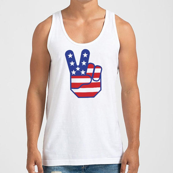 Flag Peace Sign Men's Tank Top