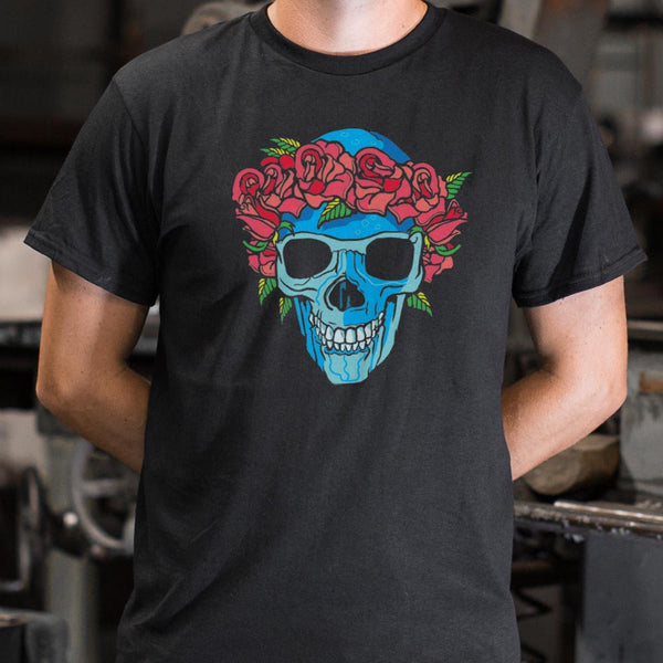 Rose Crowned Skull Graphic Men's T-Shirt