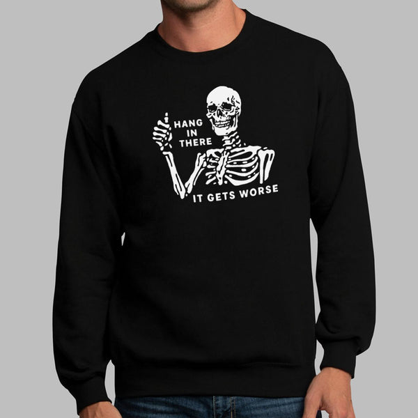 Hang In There Skeleton Sweater