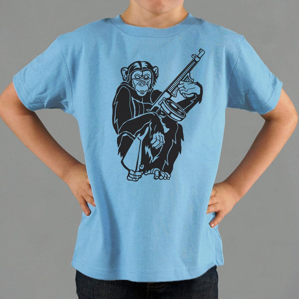 Chimp With A Gun Kids' T-Shirt