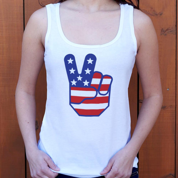 Flag Peace Sign Women's Tank Top