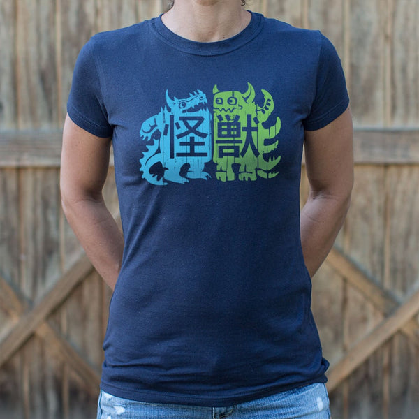 Kaiju Woodcut Women's T-Shirt