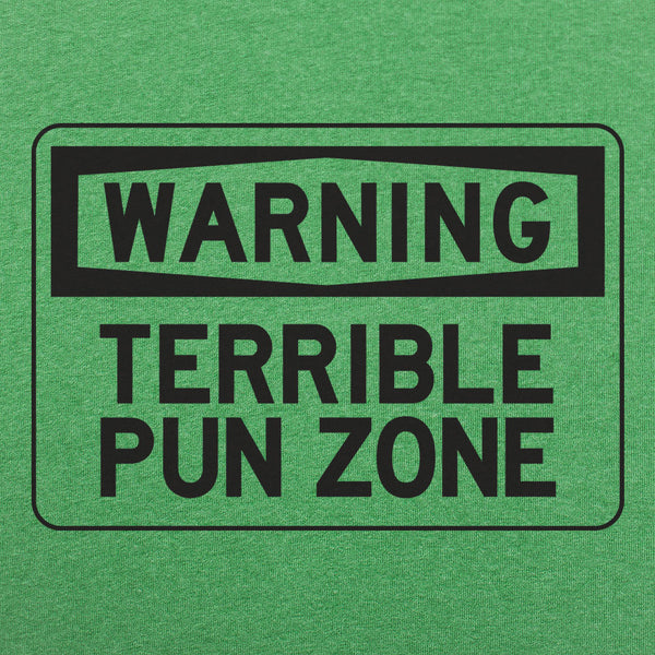 Warning Terrible Pun Zone Men's T-Shirt