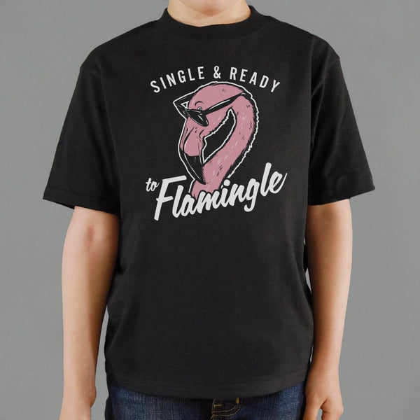 Single Flamingle  Kids' T-Shirt