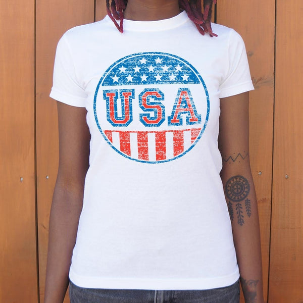 USA Button Women's T-Shirt